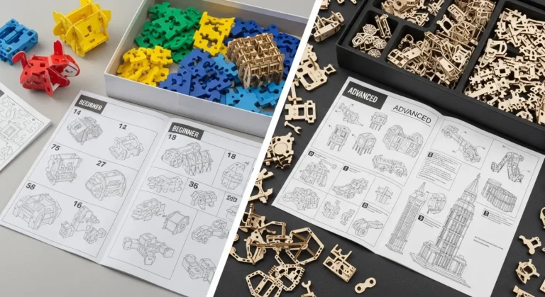 How do beginner 3D puzzle kits differ from advanced versions