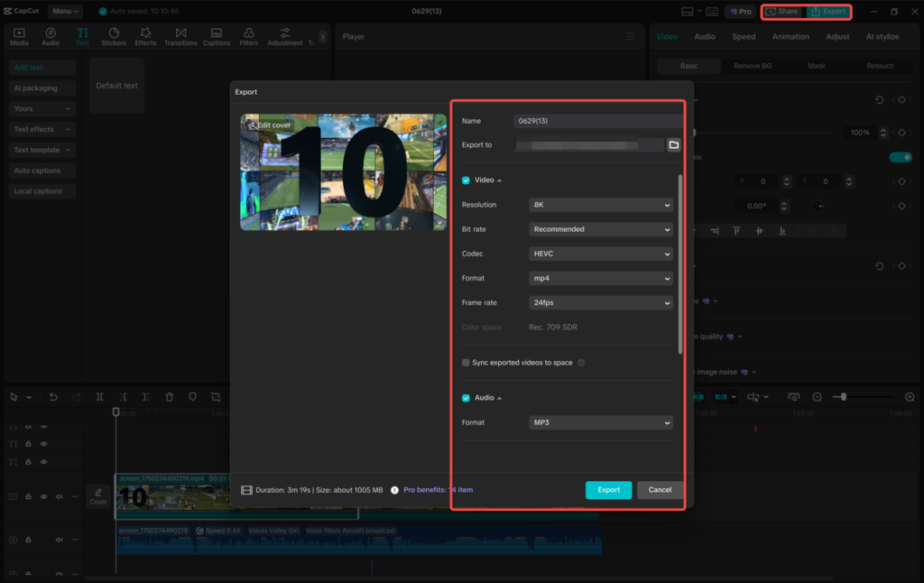 Step 3: Export and Share Your Narrated Video