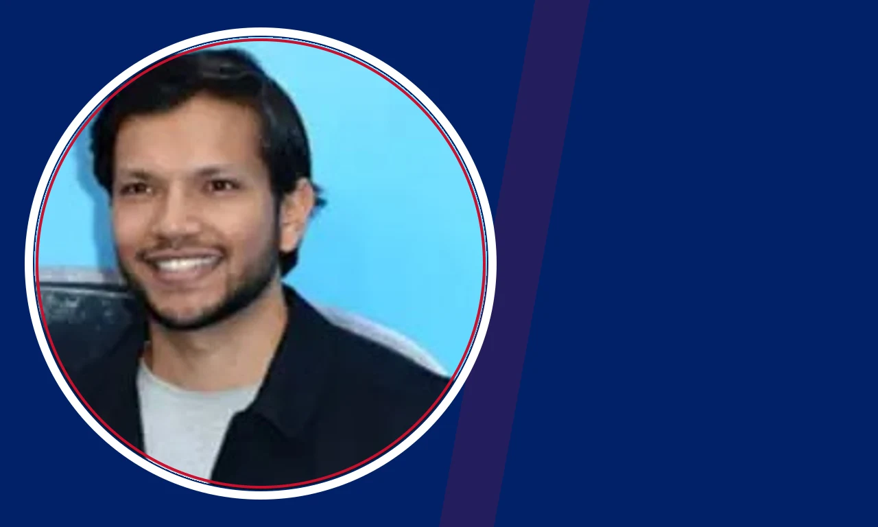Abdal Hussain portrait on navy background