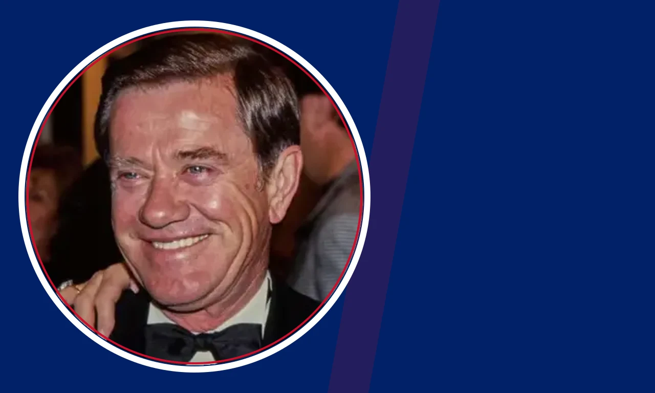 Charles Donald Fegert portrait on navy background