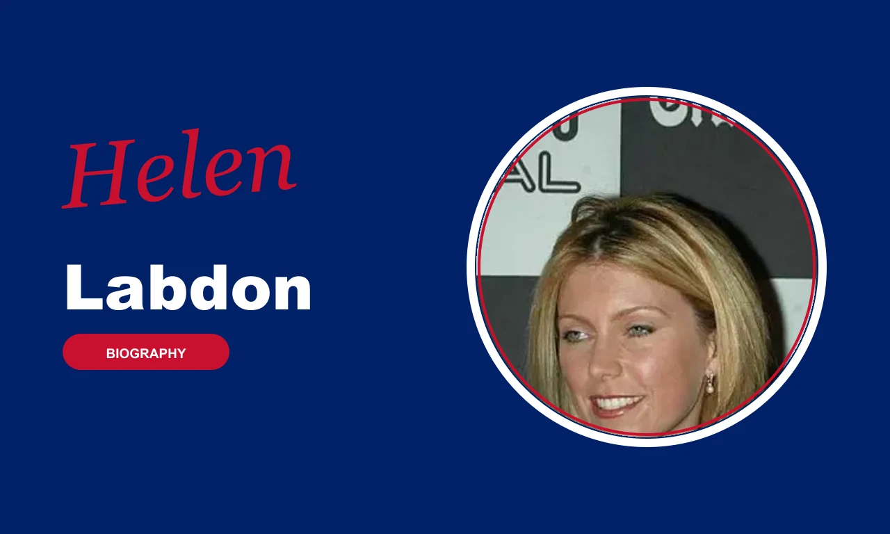 Helen Labdon biography banner on navy background
