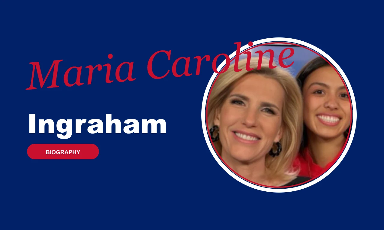 Maria Caroline Ingraham biography banner on navy background