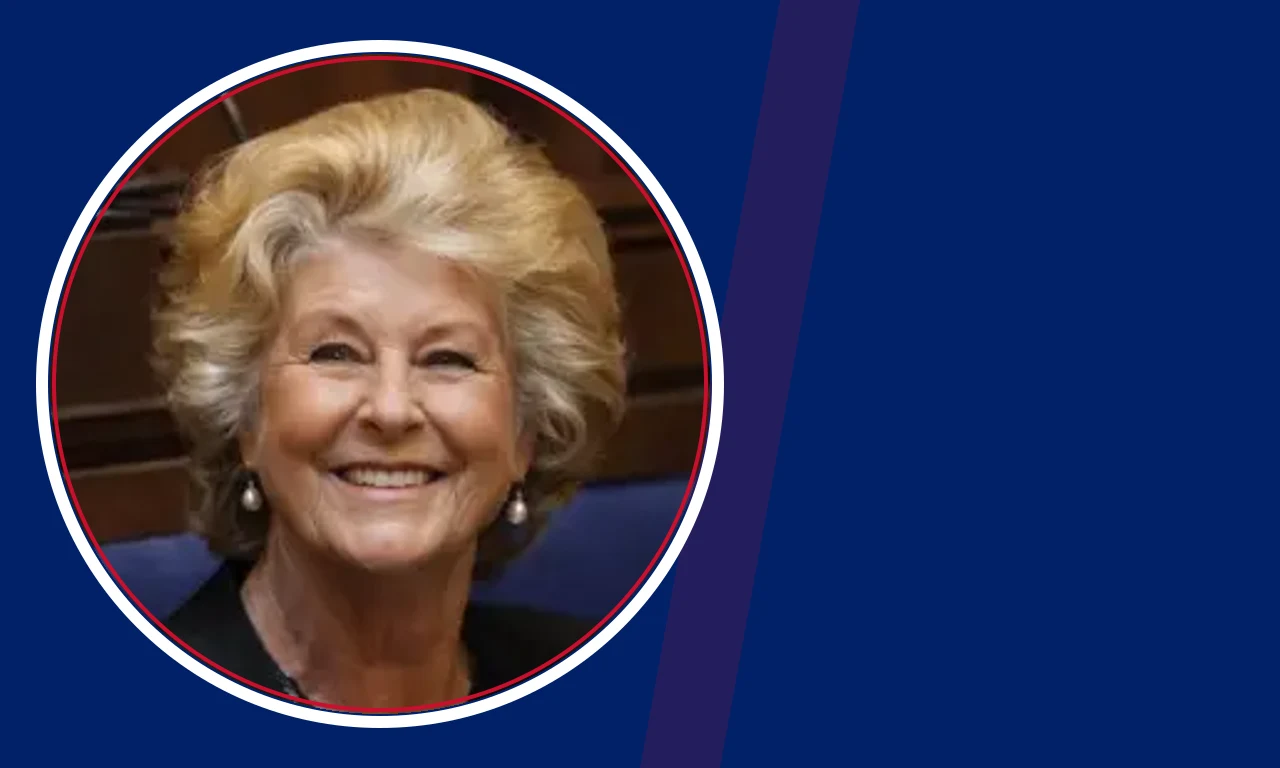Patricia Fair portrait on navy background