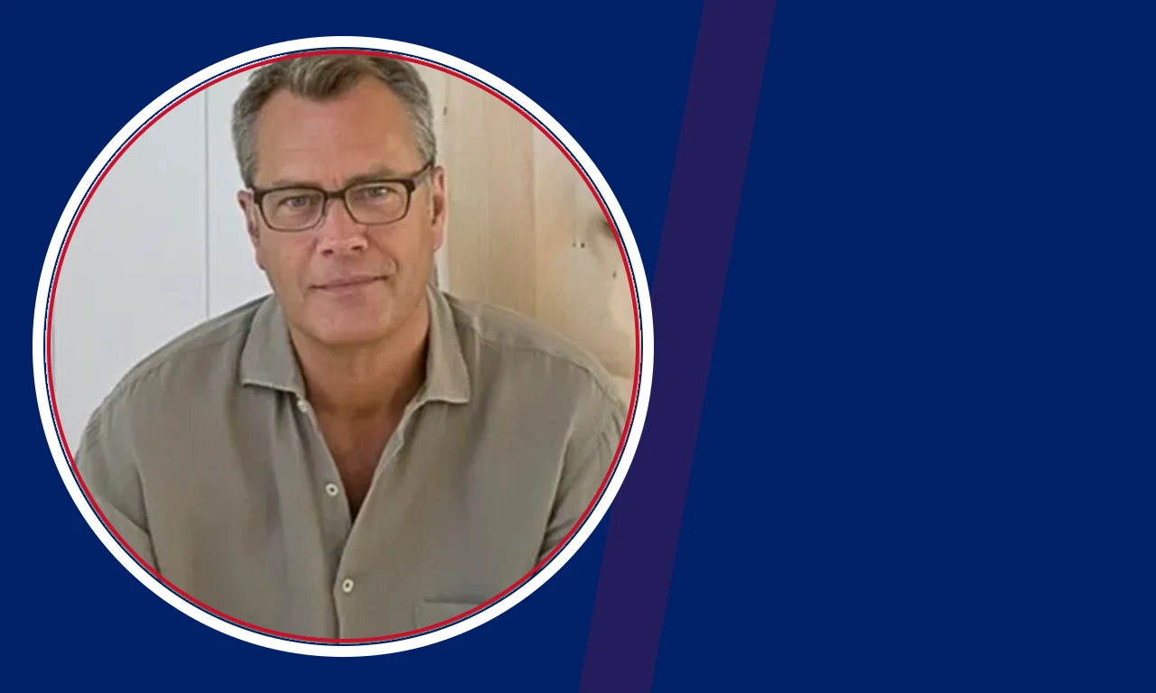 Peter Halsey Cook portrait on navy background