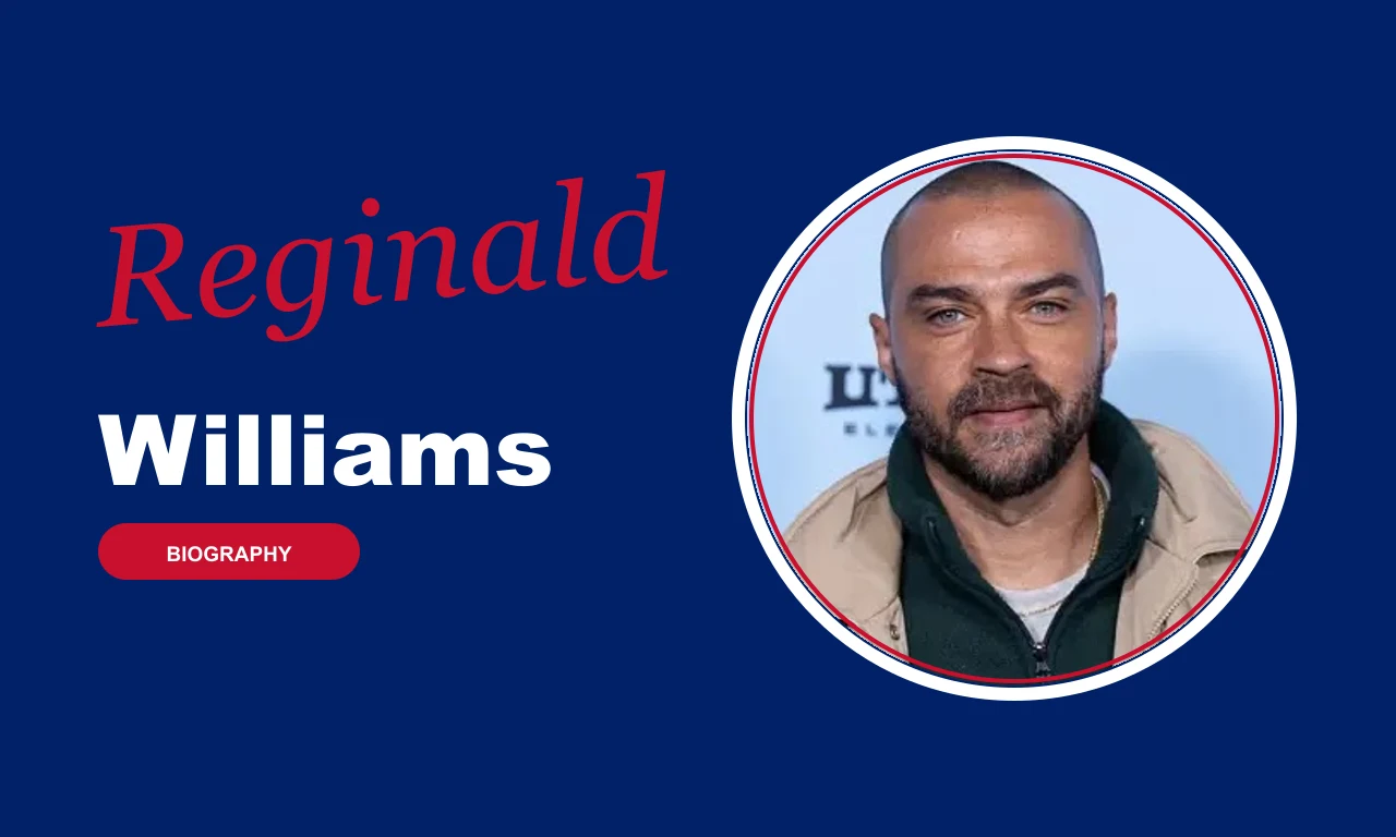 Reginald Williams biography banner on navy background