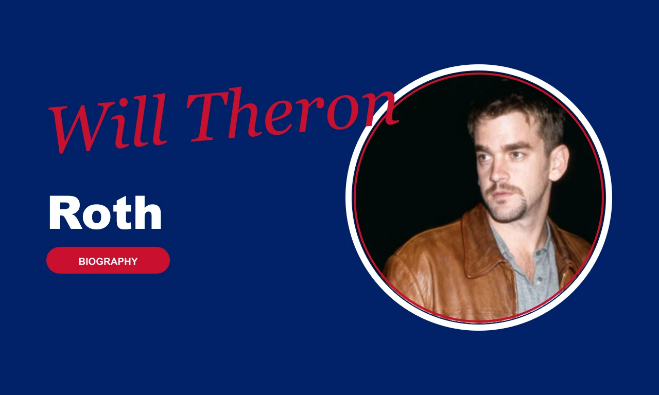 Will Theron Roth biography banner on navy background