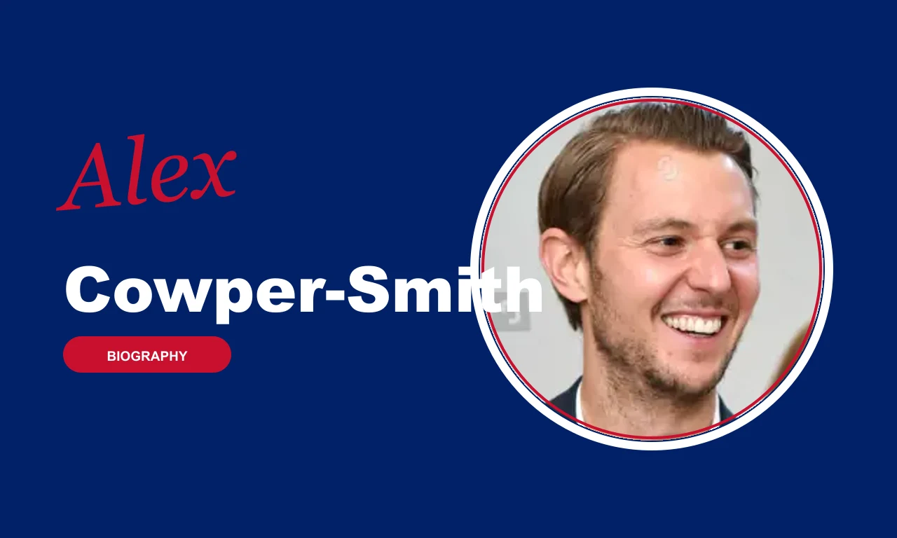 Alex Cowper-Smith biography banner on navy background