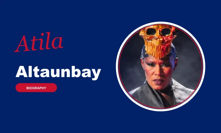 Atila Altaunbay biography banner on navy background