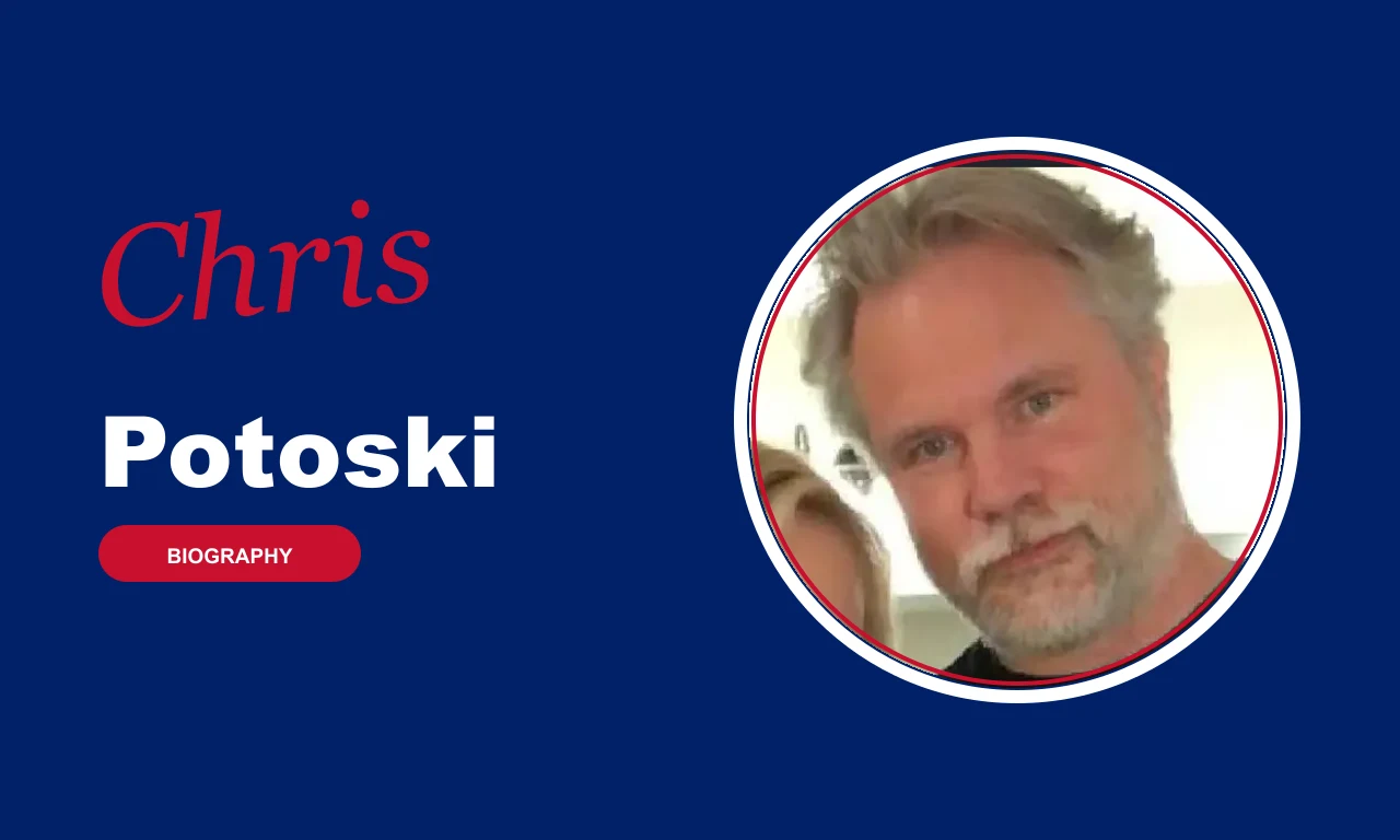 Chris Potoski biography banner on navy background
