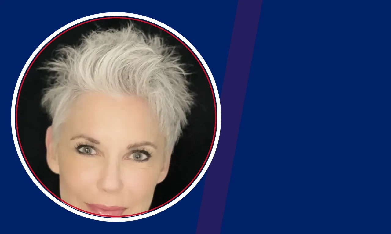 LaVelda Fann portrait on navy background