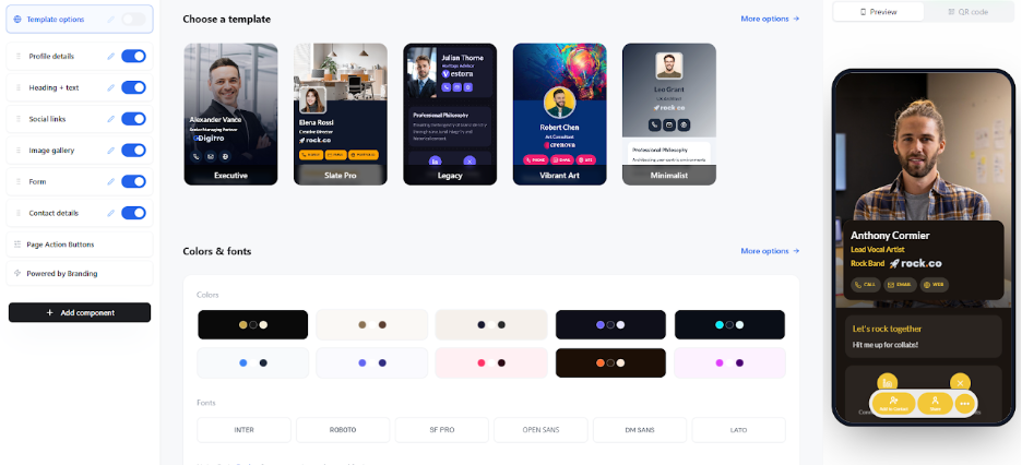 1. DigitalBusinessCard.Pro: Best overall platform for professional audio creators and teams