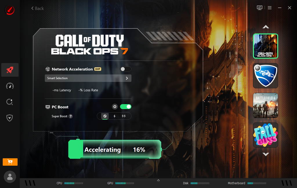 Running PC Boost on Call of Duty: Black Ops 7