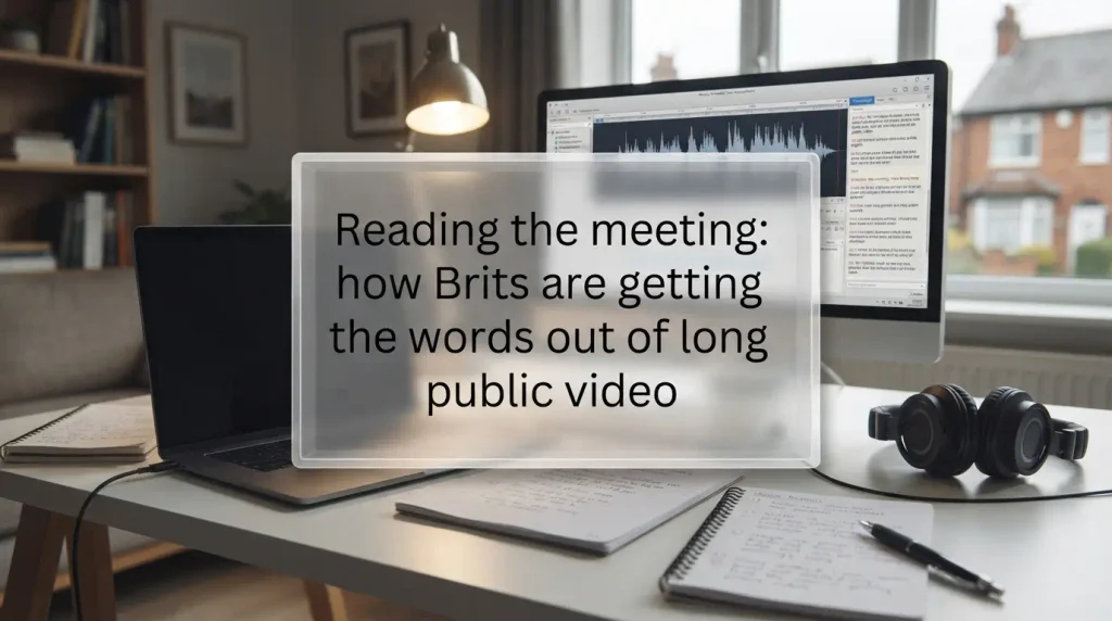 Reading the meeting how Brits are getting the words out of long public video
